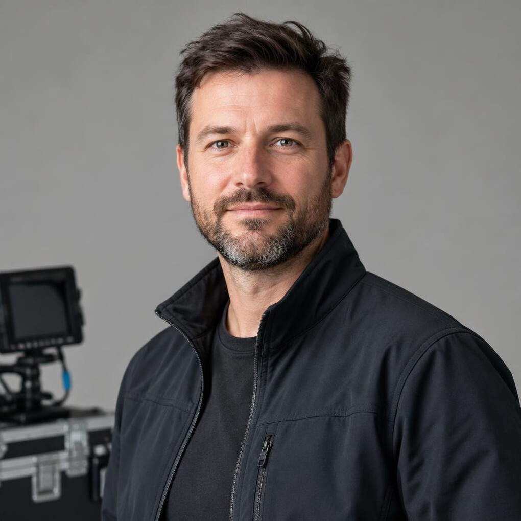 Man with beard in a dark jacket portrait